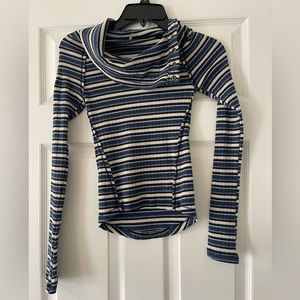 Free People Striped Long Sleeve Shirt Size Small